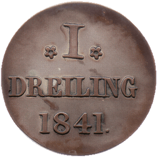 Hamburg Hamburg 1 dreiling, 1841 coin 2