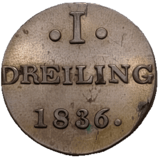 Hamburg Hamburg 1 dreiling, 1823-1839 coin 2