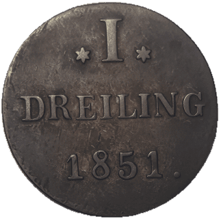 Hamburg Hamburg 1 dreiling, 1851 coin 2