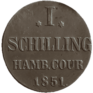 Hamburg Hamburg 1 schilling, 1851 coin 2