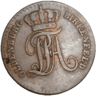 Oldenburg-Birkenfeld Oldenburg-Birkenfeld 1 pfennig, 1848 coin 1