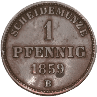 Oldenburg-Birkenfeld Oldenburg-Birkenfeld 1 pfennig, 1859 coin 2