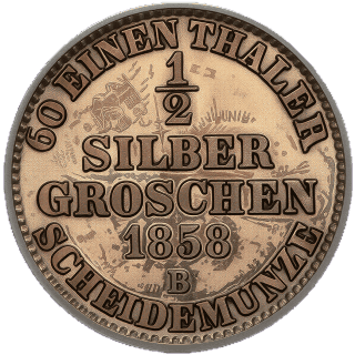 Oldenburg-Birkenfeld Oldenburg-Birkenfeld ½ silbergroschen, 1858 coin 2