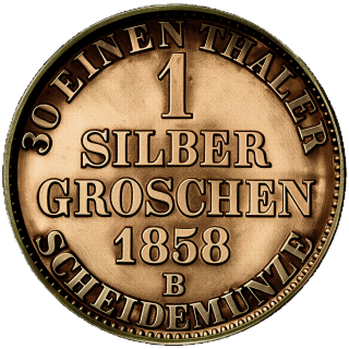Oldenburg-Birkenfeld Oldenburg-Birkenfeld 1 silbergroschen, 1858 coin 2