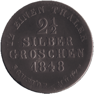 Oldenburg-Birkenfeld Oldenburg-Birkenfeld 2½ silbergroschen, 1848 coin 2