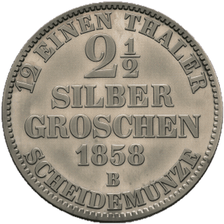 Oldenburg-Birkenfeld Oldenburg-Birkenfeld 2½ silbergroschen, 1858 coin 2