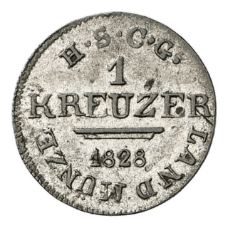 Saxe-Coburg and Gotha Saxe-Coburg and Gotha 1 kreuzer, 1827-1828 coin 2