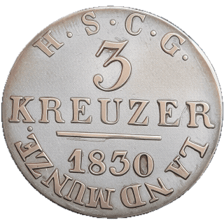 Saxe-Coburg and Gotha Saxe-Coburg and Gotha 3 kreuzer, 1828-1831 coin 2