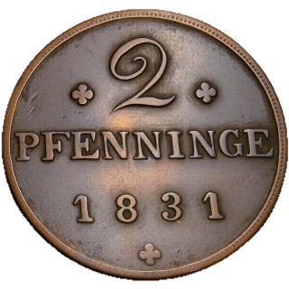 Mecklenburg-Schwerin Mecklenburg-Schwerin 2 pfennig, 1828-1831 coin 2