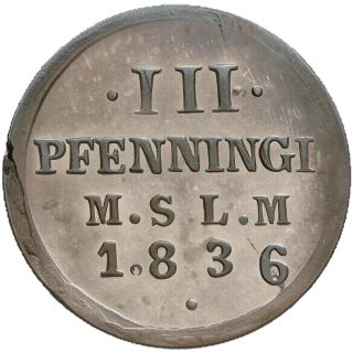 Mecklenburg-Schwerin Mecklenburg-Schwerin 3 pfennig, 1831-1836 coin 2
