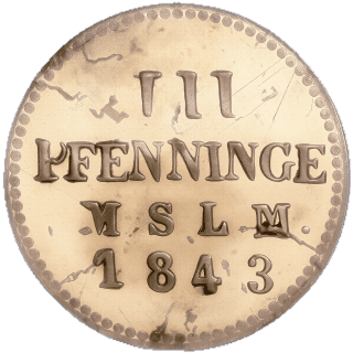 Mecklenburg-Schwerin Mecklenburg-Schwerin 3 pfennig, 1842-1846 coin 2