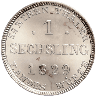 Mecklenburg-Schwerin Mecklenburg-Schwerin 1 sechsling, 1829 coin 2