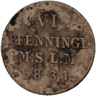 Mecklenburg-Schwerin Mecklenburg-Schwerin 1 sechsling, 1830-1836 coin 2