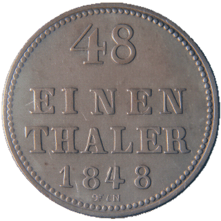 Mecklenburg-Schwerin Mecklenburg-Schwerin 1/48 thaler, 1848 coin 2