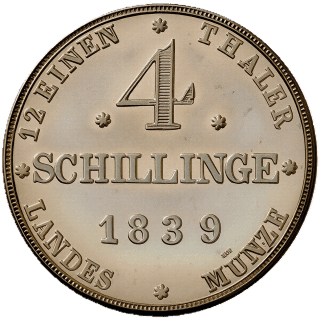 Mecklenburg-Schwerin Mecklenburg-Schwerin 4 schilling, 1838-1839 coin 2