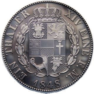 Mecklenburg-Schwerin Mecklenburg-Schwerin 1 thaler, 1848 coin 2