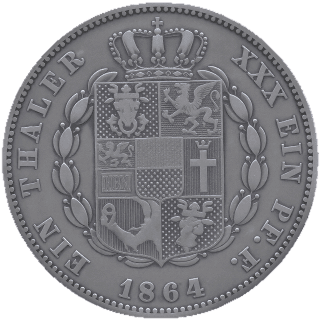 Mecklenburg-Schwerin Mecklenburg-Schwerin 1 thaler, 1864 coin 2