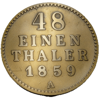 Mecklenburg-Strelitz Mecklenburg-Strelitz 1/48 thaler, 1855-1859 coin 2