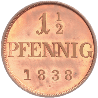 Mecklenburg-Strelitz Mecklenburg-Strelitz 1½ pfennig, 1838 coin 2