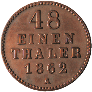 Mecklenburg-Strelitz Mecklenburg-Strelitz 1/48 thaler, 1862-1864 coin 2