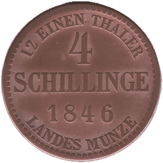 Mecklenburg-Strelitz Mecklenburg-Strelitz 4 schilling, 1846-1849 coin 2