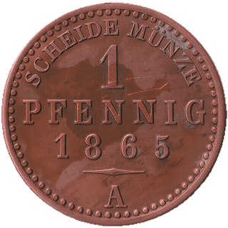 Saxe-Weimar-Eisenach Saxe-Weimar-Eisenach 1 pfennig, 1858-1865 coin 2
