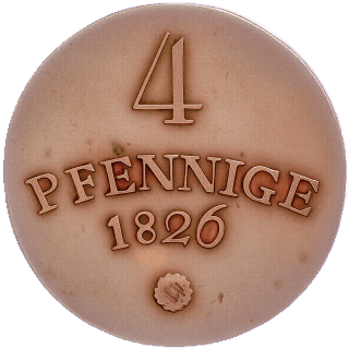 Saxe-Weimar-Eisenach Saxe-Weimar-Eisenach 4 pfennig, 1821-1826 coin 2