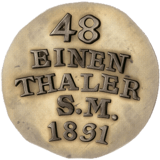 Saxe-Weimar-Eisenach Saxe-Weimar-Eisenach 1/48 thaler, 1831 coin 2