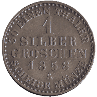 Saxe-Weimar-Eisenach Saxe-Weimar-Eisenach 1 silbergroschen, 1858 coin 2