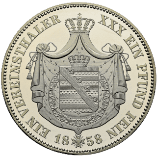 Saxe-Weimar-Eisenach Saxe-Weimar-Eisenach 1 vereinsthaler, 1858-1870 coin 2