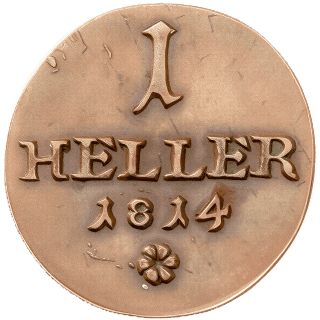 Saxe-Meiningen Saxe-Meiningen 1 heller, 1814 coin 2