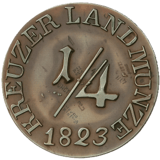 Saxe-Meiningen Saxe-Meiningen ¼ kreuzer, 1823 coin 2