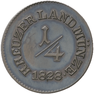 Saxe-Meiningen Saxe-Meiningen ¼ kreuzer, 1828 coin 2