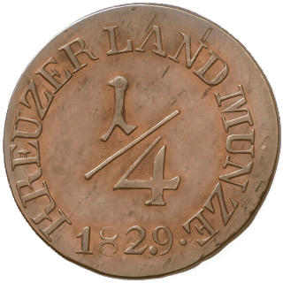 Saxe-Meiningen Saxe-Meiningen ¼ kreuzer, 1829 coin 2
