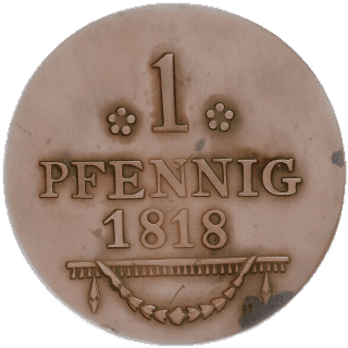 Saxe-Meiningen Saxe-Meiningen 1 pfennig, 1818 coin 2