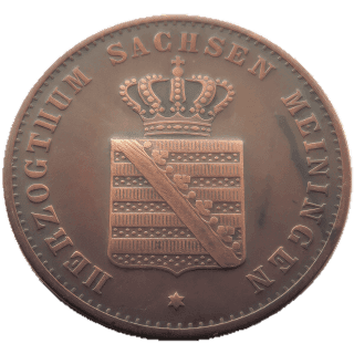Saxe-Meiningen Saxe-Meiningen 1 pfennig, 1860-1866 coin 1