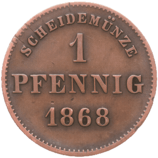 Saxe-Meiningen Saxe-Meiningen 1 pfennig, 1867-1868 coin 2