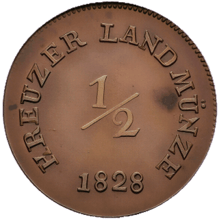Saxe-Meiningen Saxe-Meiningen ½ kreuzer, 1828 coin 2