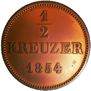 Saxe-Meiningen Saxe-Meiningen ½ kreuzer, 1854 coin 2