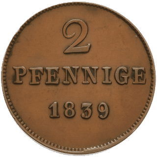 Saxe-Meiningen Saxe-Meiningen 2 pfennig, 1839-1842 coin 2