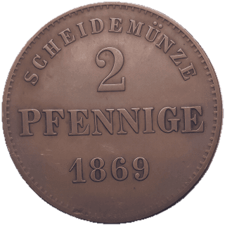 Saxe-Meiningen Saxe-Meiningen 2 pfennig, 1867-1870 coin 2
