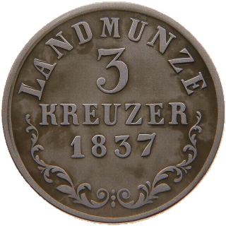 Saxe-Meiningen Saxe-Meiningen 3 kreuzer, 1835-1837 coin 2