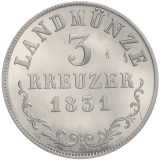 Saxe-Meiningen Saxe-Meiningen 3 kreuzer, 1831-1835 coin 2