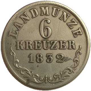 Saxe-Meiningen Saxe-Meiningen 6 kreuzer, 1831-1835 coin 2