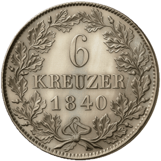 Saxe-Meiningen Saxe-Meiningen 6 kreuzer, 1840 coin 2