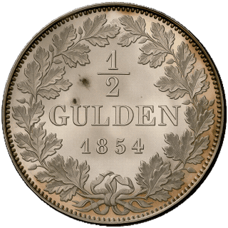 Saxe-Meiningen Saxe-Meiningen ½ gulden, 1854 coin 2