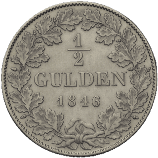 Saxe-Meiningen Saxe-Meiningen ½ gulden, 1843-1846 coin 2