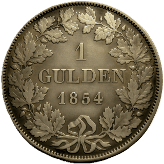Saxe-Meiningen Saxe-Meiningen 1 gulden, 1854 coin 2