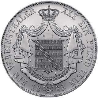 Saxe-Meiningen Saxe-Meiningen 1 vereinsthaler, 1859-1866 coin 2