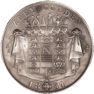 Saxe-Meiningen Saxe-Meiningen 2 gulden, 1854 coin 2